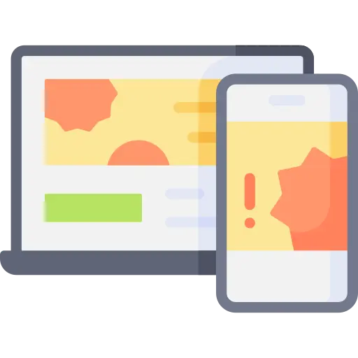 Icon of a responsive website design emphasizing flexible layouts for enhanced user experience in web designing.